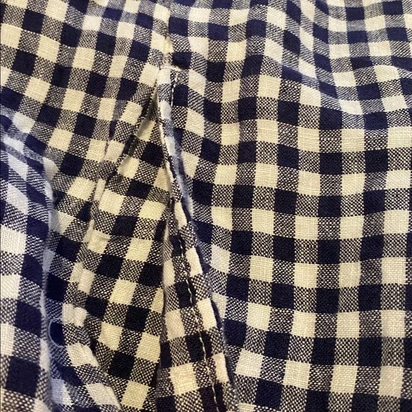 Cynthia Rowley Gingham Linen Jacket Roll
Tab Sleeves Navy White Size LARGE - Picture 4 of 10